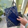 Extra bags Medium bag with wallet size blue velvet