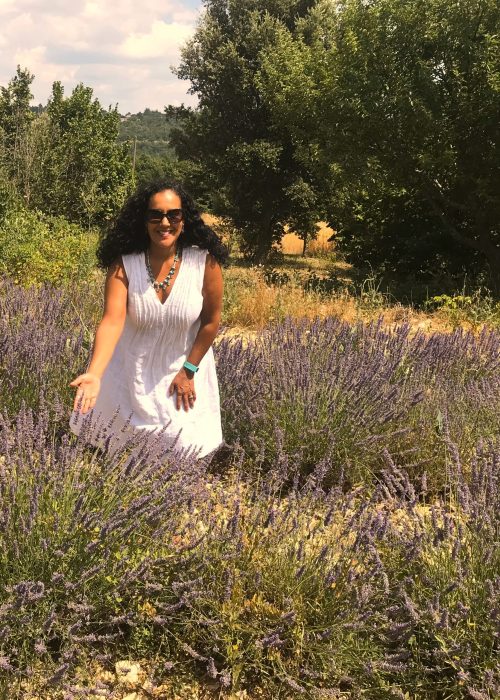 Khadija Fajry KENZA International Beauty Lavandin Field in Provence France