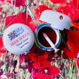 Aker Fassi Lips stain and cheeks serum with prickly pear seed oil saffron rose oil red poppy flower