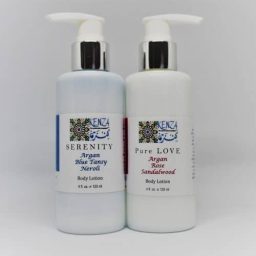 Argan Body Lotion Blue Tansy Neroli and Rose Sandalwood